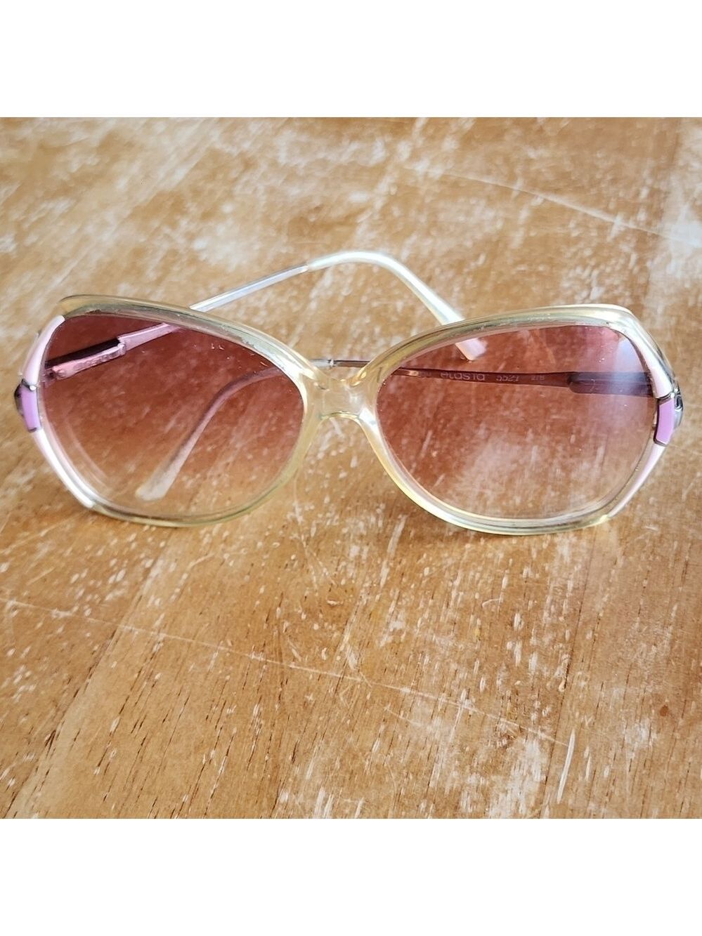 Vintage Safilo oversized prescription eyeglasses color  clear and pink